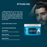 Styling Gel Above Men Extra Strong Fix 4 Alcohol-Free Wet Shine Effect 10.58 oz