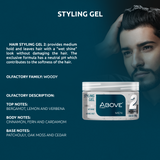Styling Gel Above Men Medium Fix 2 Alcohol-Free Wet Shine Effect 10.58 oz