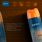Antiperspirant Spray Above Men Extreme Sport Protection Dry and Long-Lasting 72h 5.07 fl oz