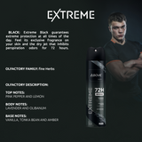 Antiperspirant Spray Above Men Extreme Black Protection Dry and Long-Lasting 72h 5.07 fl oz