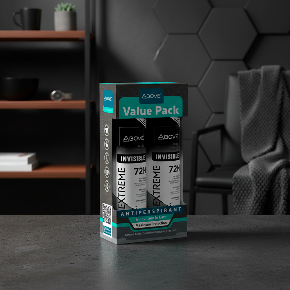 Above Men Extreme Invisible Dry Protection 72h Antiperspirant Spray Value Pack x2