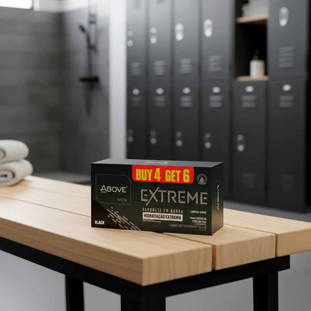 Above Men Extreme Black Extreme Hydration Bar Soap Pack of 6 2.65 oz