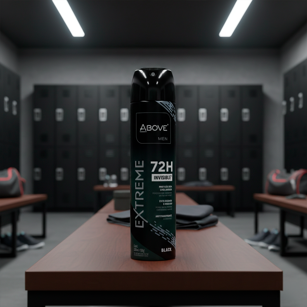 Antiperspirant Spray Above Men Extreme Black Protection Dry and Long-Lasting 72h 5.07 fl oz